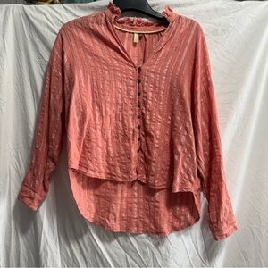 Pilcro Coral Button-Down Shirt